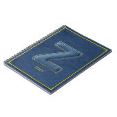 Blauw denim vals genaaid patch letter Z monogram Notitieboek (Linkerzijde)