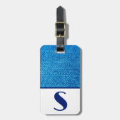Blauw denim-verbinding, Bagagelabel kleurenblok (Voorkant verticaal)