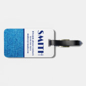 Blauw denim-verbinding, Bagagelabel kleurenblok (Achterkant horizontaal)