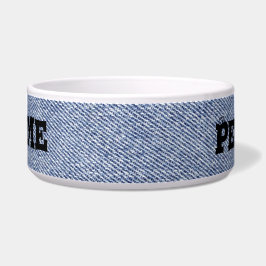 Blauw Denim Voerbakje