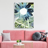 Blauw Denim Zonnebloem Canvas (Insitu (Woonkamer))