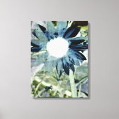 Blauw Denim Zonnebloem Canvas (Voorkant)