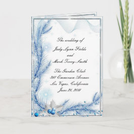 Blauw dennenhout winter kerst bruiloft programma k