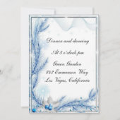 Blauw dennenhout winter kerst bruiloft receptiekaa kaart (Voorkant)