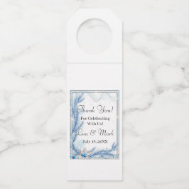 Blauw dennenhout winter kerst trouwflessenhangers flessenhanger