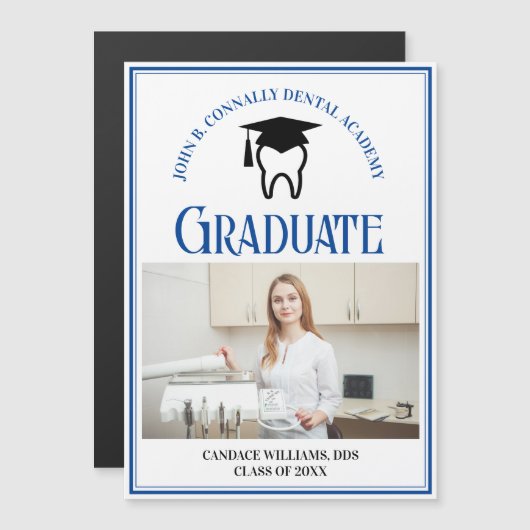 Blauw Dental School Foto Aangepaste Afstuderen Mag (Voorkant / Achterkant)