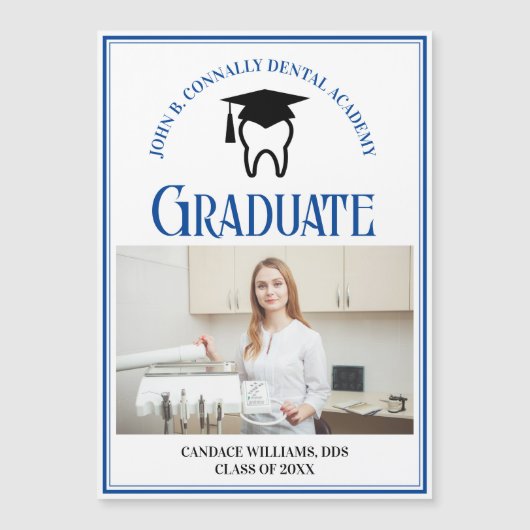 Blauw Dental School Foto Aangepaste Afstuderen Mag (Voorkant)