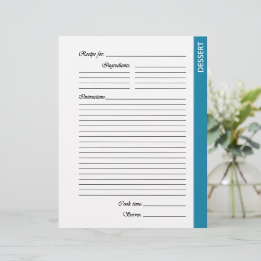 Blauw DESSERT-pagina's met tweezijdige ontvangst (Staand voorkant)