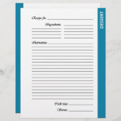 Blauw DESSERT-pagina's met tweezijdige ontvangst (Voorkant / Achterkant)