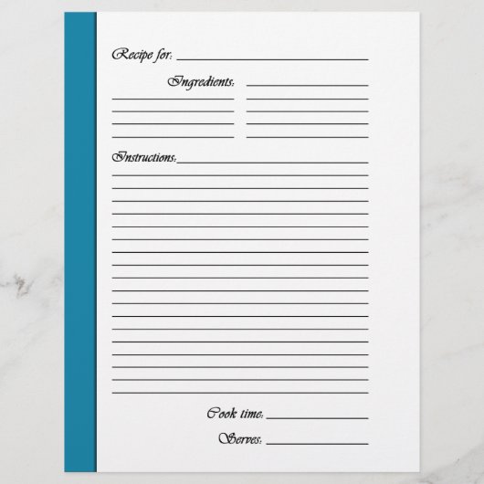 Blauw DESSERT-pagina's met tweezijdige ontvangst (Achterkant)