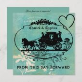  Blauw Deze dag Uitnodiging voor bruiloft (Voorkant / Achterkant)