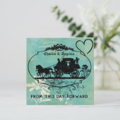  Blauw Deze dag Uitnodiging voor bruiloft (Staand voorkant)