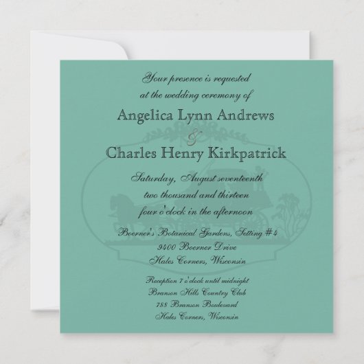  Blauw Deze dag Uitnodiging voor bruiloft (Achterkant)