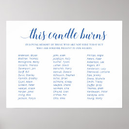 Blauw Deze Kaars Brandt Klas Reünie Herdenking Poster