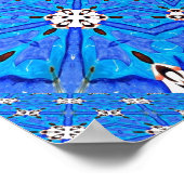 blauw diadonal geometric grid poster (Hoek)