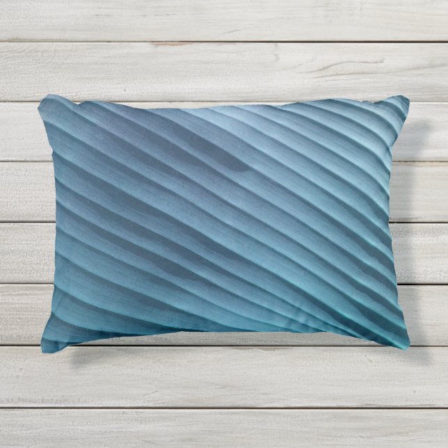 Blauw diagonaal blad buitenkussen (Voorkant)