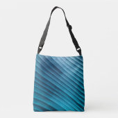 Blauw diagonaal blad crossbody tas (Achterkant)