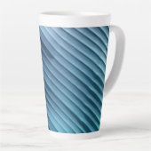 Blauw diagonaal blad latte mok (Rechterhoek)