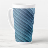Blauw diagonaal blad latte mok (Linkerhoek)