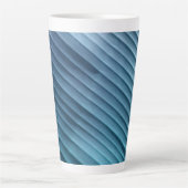 Blauw diagonaal blad latte mok (Voorkant)
