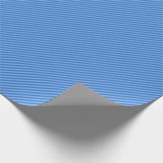 Blauw Diagonaal Gestreept Cadeaupapier (Hoek)