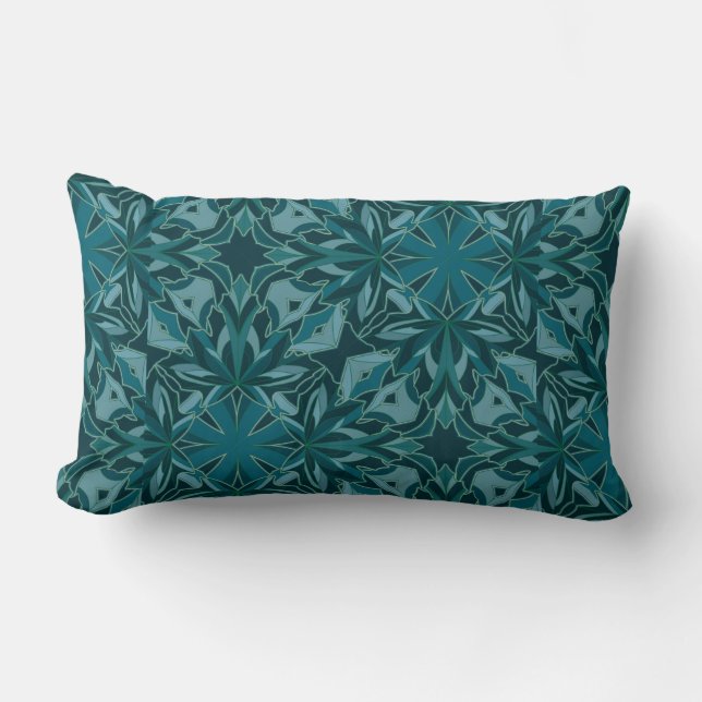 Blauw diagonaal leverbondontwerp Accessoire Pillow Kussen (Voorkant)