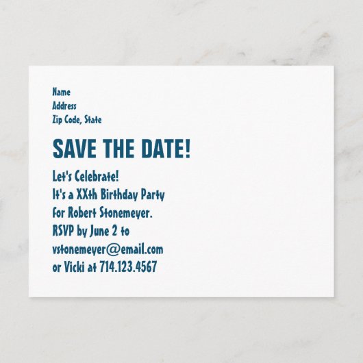 BLAUW DIAGONAAL PLAID 1e BABY KIDS Verjaardag P40F Aankondigingskaart (Achterkant)