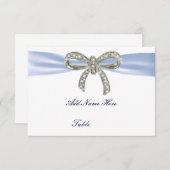 Blauw Diamant Boog Bruiloft Tafel Plaatskaart (Voorkant / Achterkant)