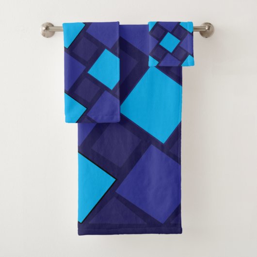 Blauw Diamant Geometrisch Bad Handdoek (Insitu)