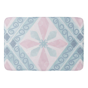 Blauw Diamant Geometrisch Patroon Badmat