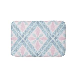 Blauw Diamant Geometrisch Patroon Badmat