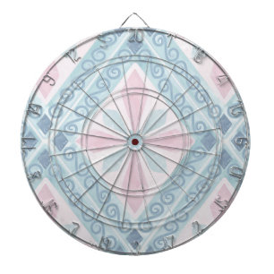 Blauw Diamant Geometrisch Patroon Dartbord