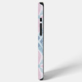 Blauw Diamant Geometrisch Patroon iPhone Hoesje (Linkerkant)