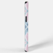 Blauw Diamant Geometrisch Patroon iPhone Hoesje (Rechterkant)