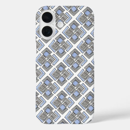 Blauw diamant-modern Bauhaus geometrisch patroon Case-Mate iPhone Case (Achterkant)
