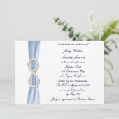 Blauw Diamant Oneindig Bruidsfeest Uitnodiging (Staand voorkant)