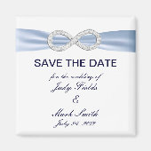 Blauw Diamant Oneindig Trouwdag Save The Date Magn Magneet (Voorkant)