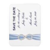 Blauw Diamant Oneindig Trouwdag Save The Date Magn Magneet (Verticaal)