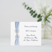 Blauw Diamant Oneindigheid Trouwreceptiekaart Kaart (Staand voorkant)