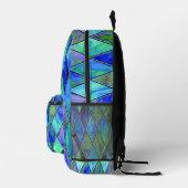 Blauw Diamant Ontwerp Bedrukte Rugzak (Rechts)