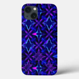 Blauw Diamant Patroon met Roze Contrast Mobiel Case-Mate iPhone Case