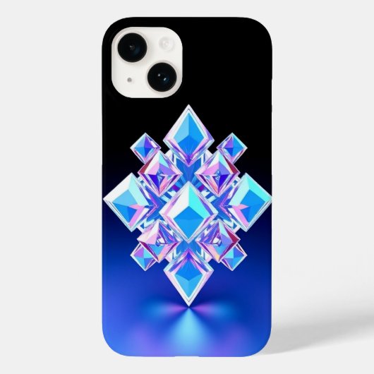Blauw Diamant Patroon Schijnende Emissie Mobiel Case-Mate iPhone Case (Achterkant)