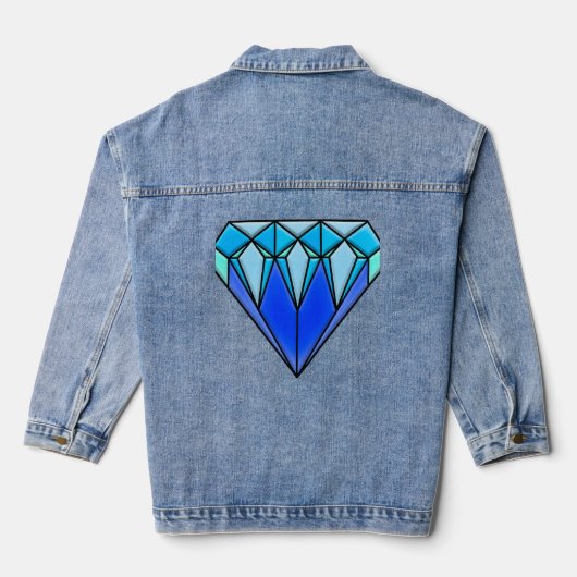 Blauw, diamanten 💎 denim, jas 🧥 denim jacket (Achterkant)