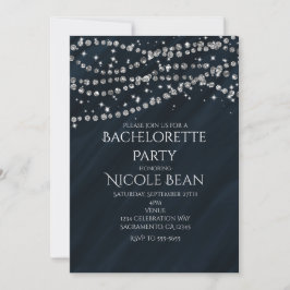 Blauw & Diamanten Glamour Glitter Uitnodigingen