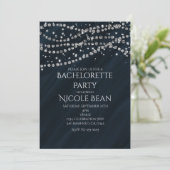 Blauw & Diamanten Glamour Glitter Uitnodigingen (Staand voorkant)