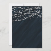 Blauw & Diamanten Glamour Glitter Uitnodigingen (Achterkant)