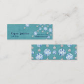 Blauw diamanten gordijn mini visitekaartje (Voorkant / Achterkant)