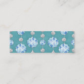 Blauw diamanten gordijn mini visitekaartje (Achterkant)