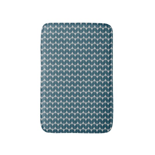 Blauw diamanten patroon badmat (Voorkant Verticaal)