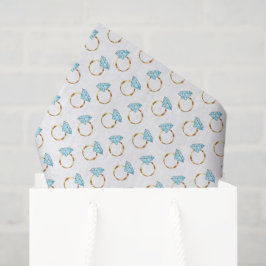 Blauw Diamanten Trouwringen Patroon Tissuepapier